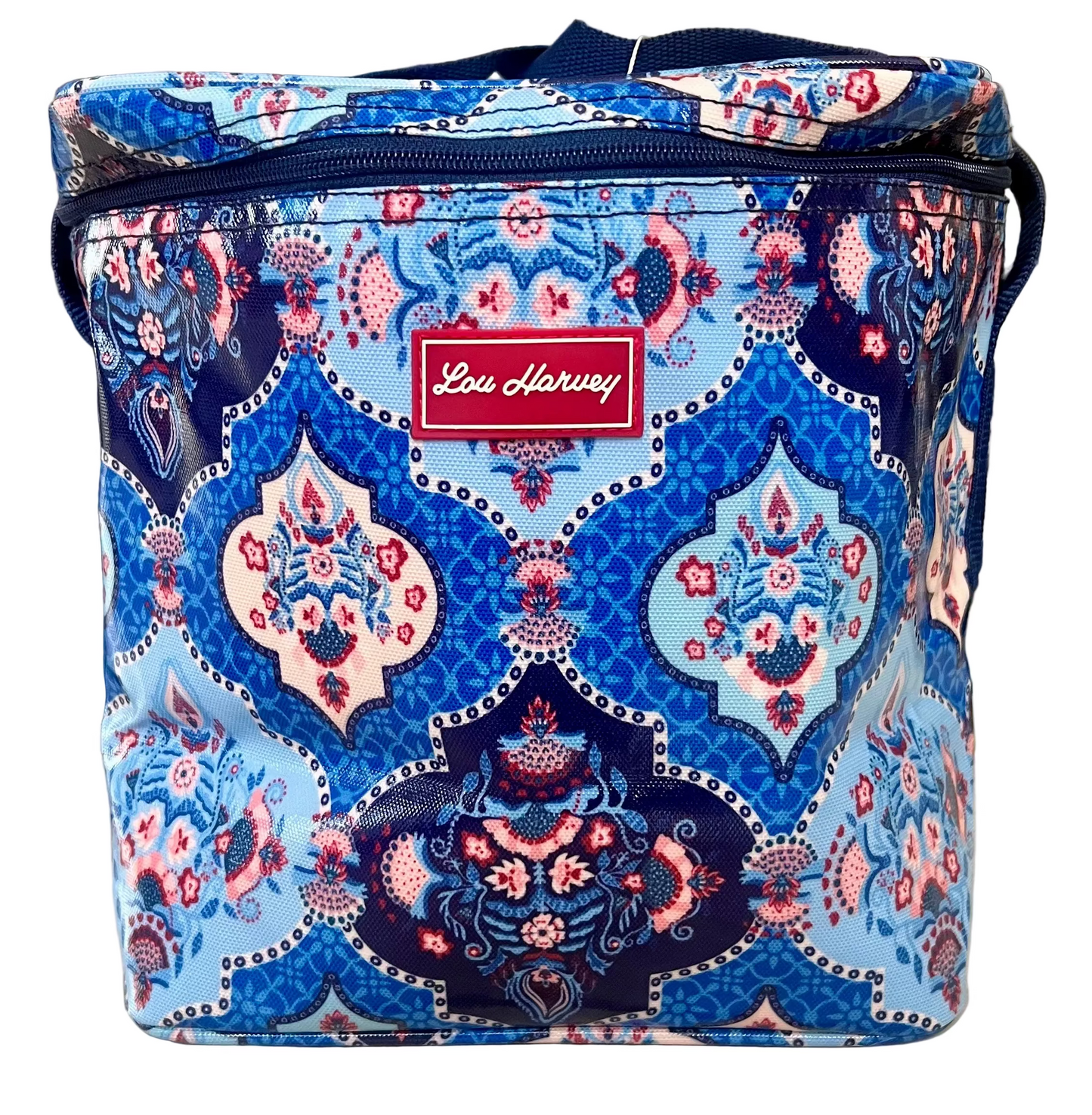 Xander Lunch Cooler - Indian Trellis Blue, Pink & Navy