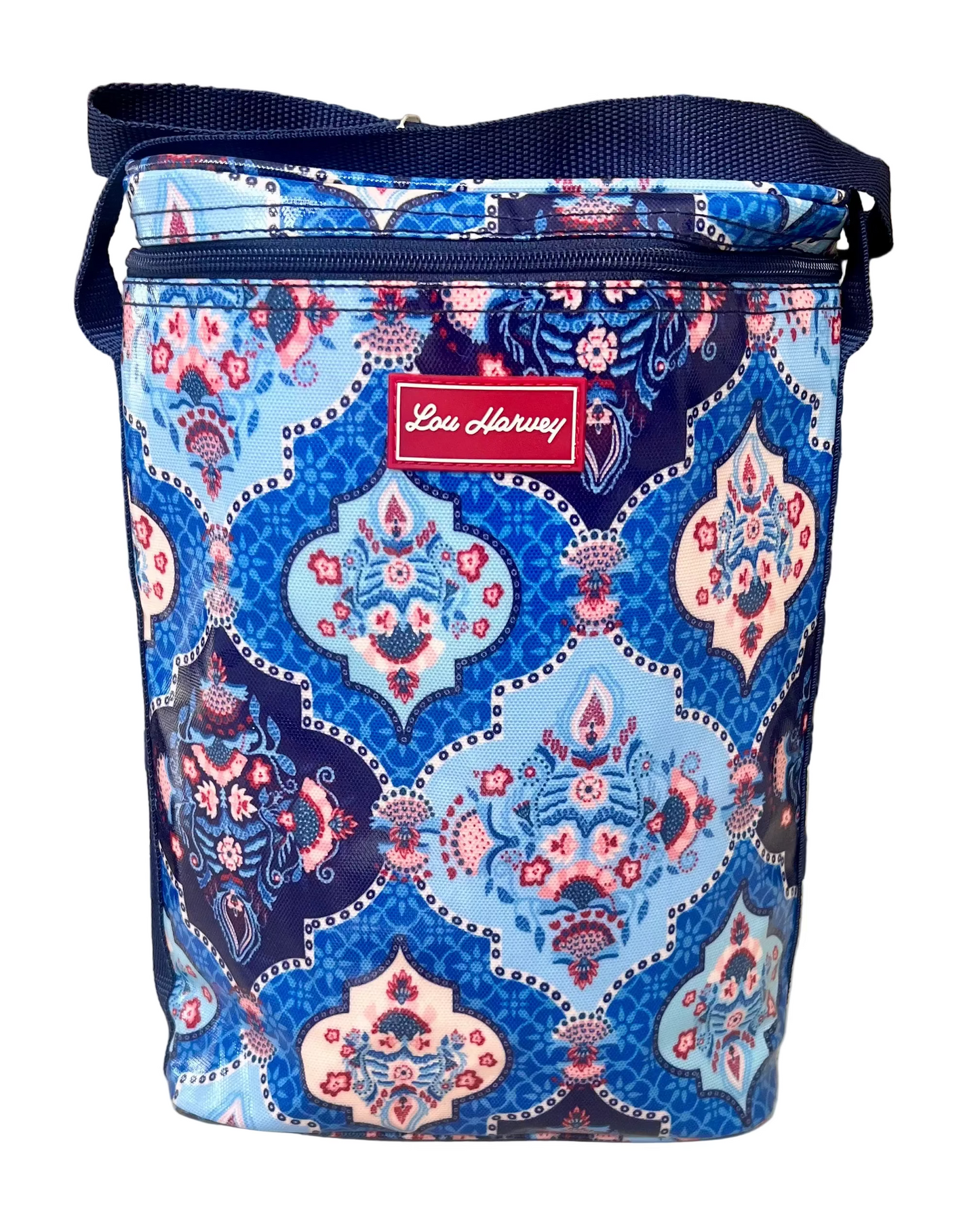 Drinks Cooler - Indian Trellis Blue, Pink & Navy