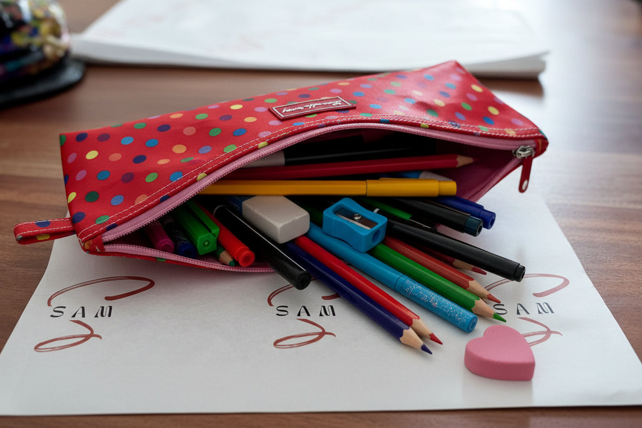 Clearance sale - Pencil Case / Long Cosmetic - Multi Dot