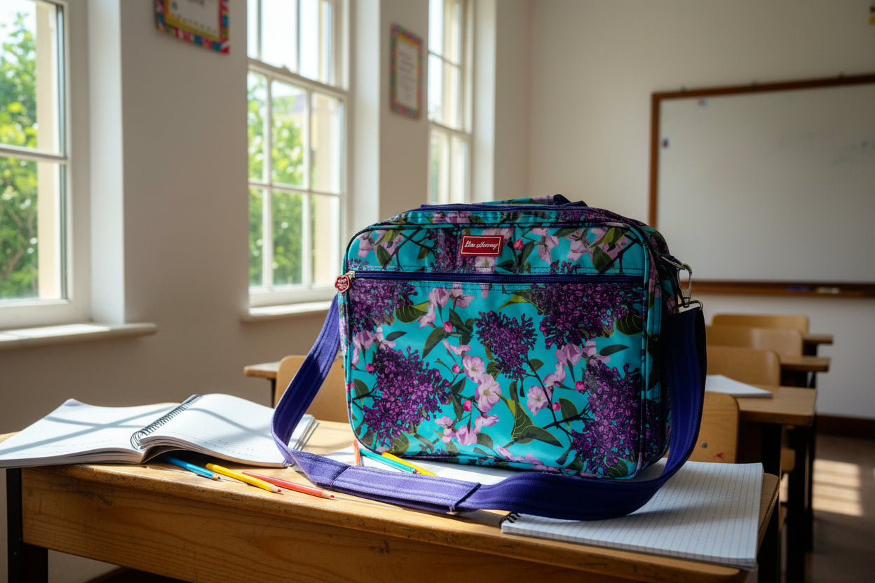 Clearance sale - Laptop Bag - Lilac Floral Aqua