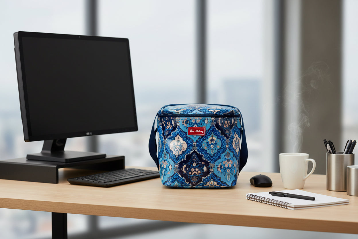 Xander Lunch Cooler - Indian Trellis Blue & Navy