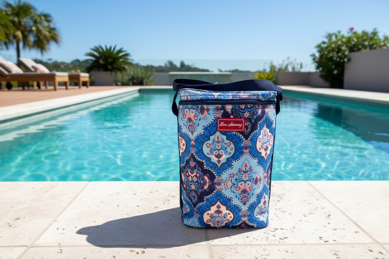 Drinks Cooler - Indian Trellis Blue, Pink & Navy
