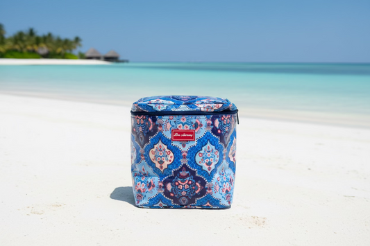 Xander Lunch Cooler - Indian Trellis Blue, Pink & Navy