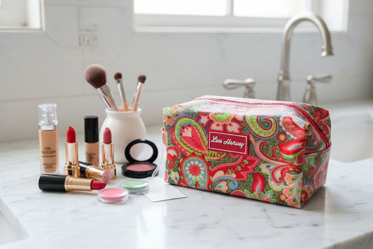 Small Box Cosmetic - Paisley Red Donkey