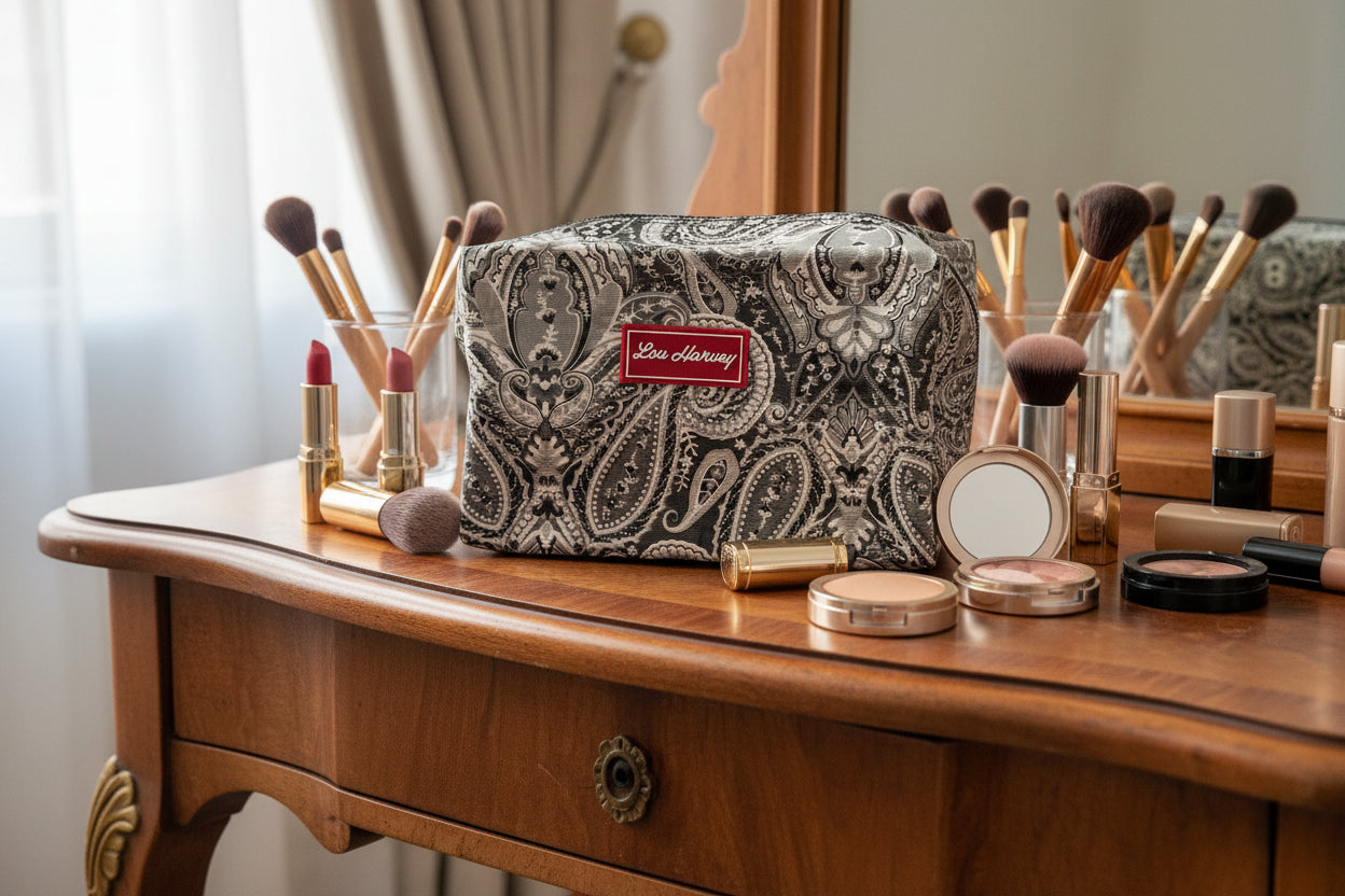 Large Box Cosmetic - Paisley Grey