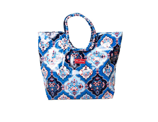 Small Tote In Indian Trellis Blue