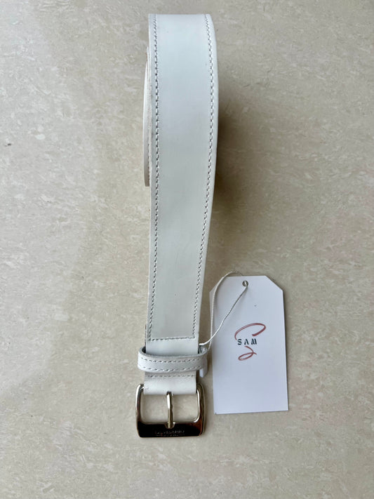 Broad Belt In White