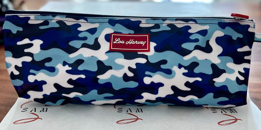 Long Cosmetic Case - Blue Camouflage