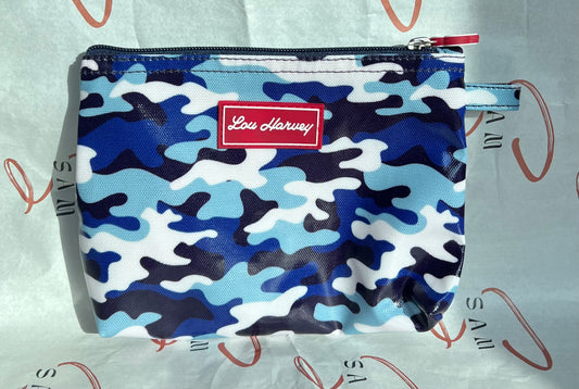 Cosmetic Bag Small - Blue Camouflage