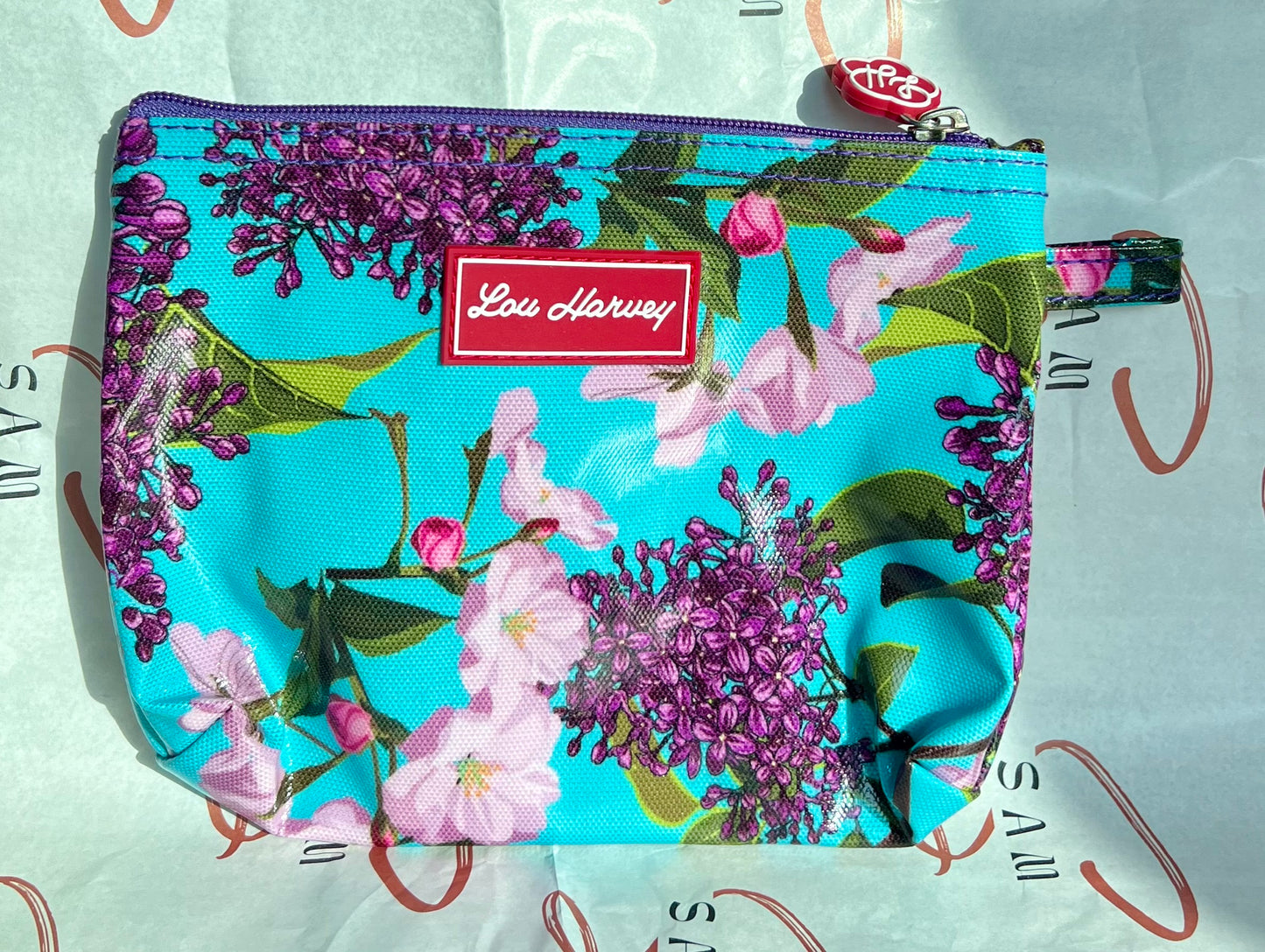 Cosmetic Bag Small - Lilac Floral Aqua