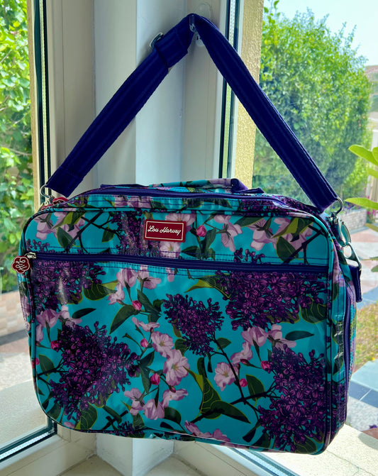 Laptop Bag - Lilac Floral Aqua