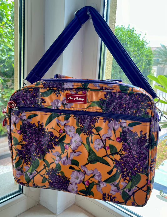 Laptop Bag - Lilac Floral Yellow